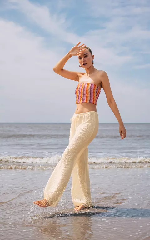 Straight leg trousers light yellow