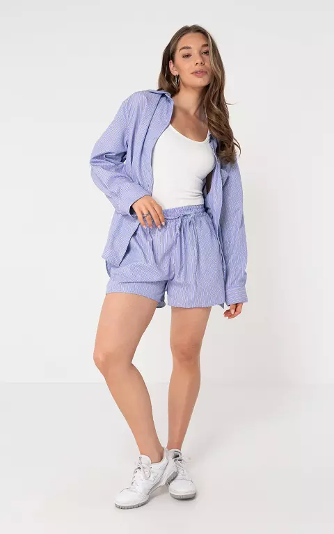 Short met steentjes lichtblauw zwart