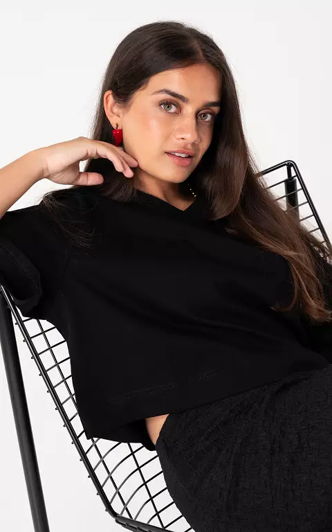 Shirt col V noir