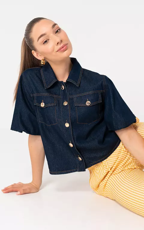 Denim-Bluse  dunkelblau
