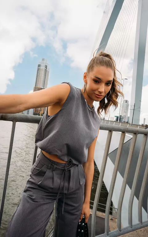 Cropped top donkergrijs