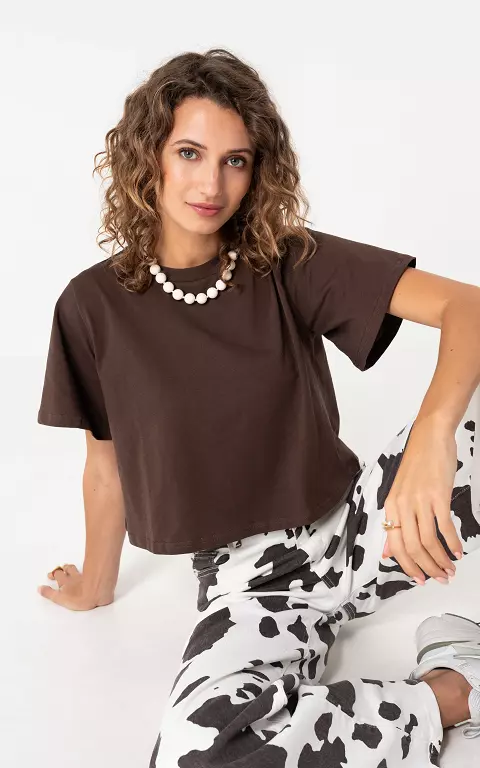 Basic shirt donkerbruin