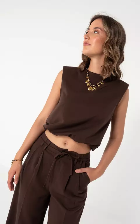 Cropped top donkerbruin
