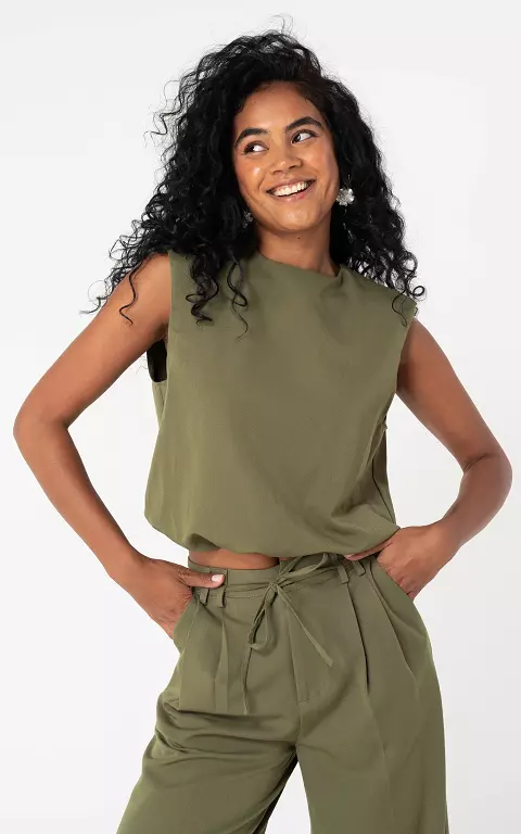 Cropped top kaki
