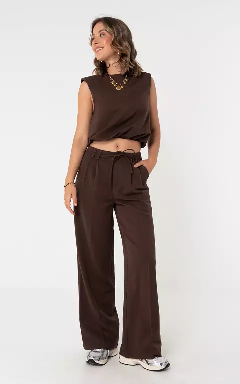 Wide leg trousers dark brown