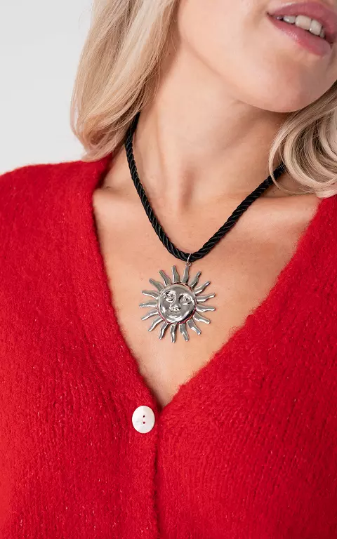 Ketting met hanger zwart zilver