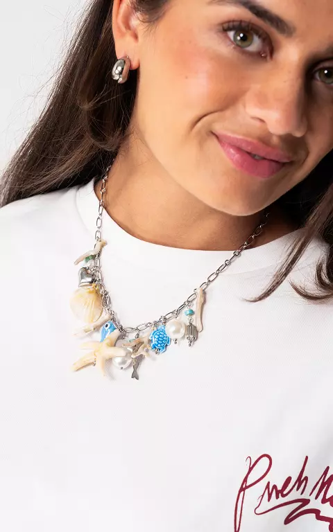 Ketting met hangers zilver