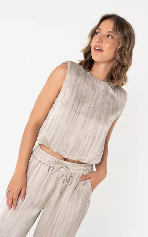 Satin look top beige