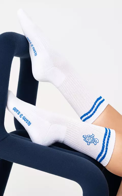 Socken #104129 weiß blau