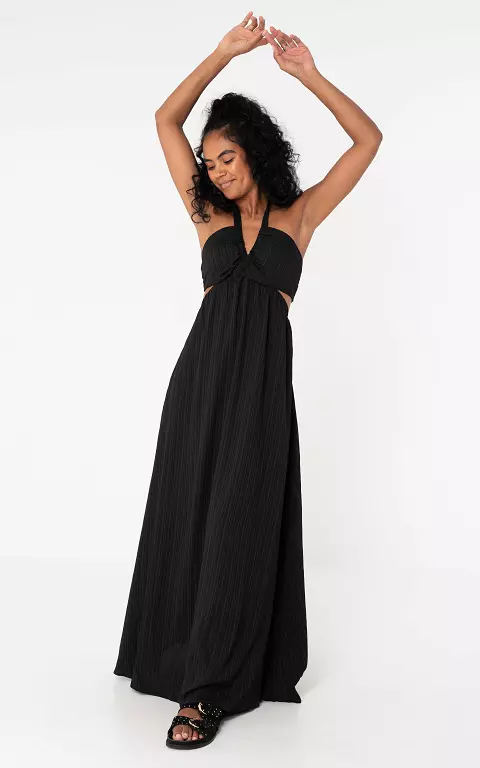 Maxi halter jurk zwart