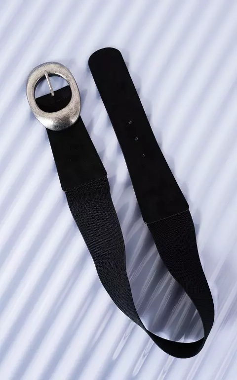 Elastic belt black silver