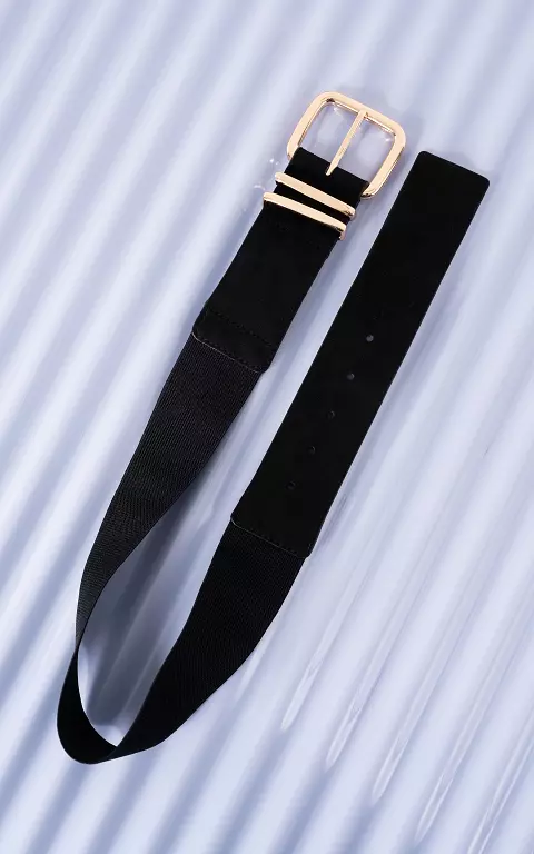Elastic belt black gold