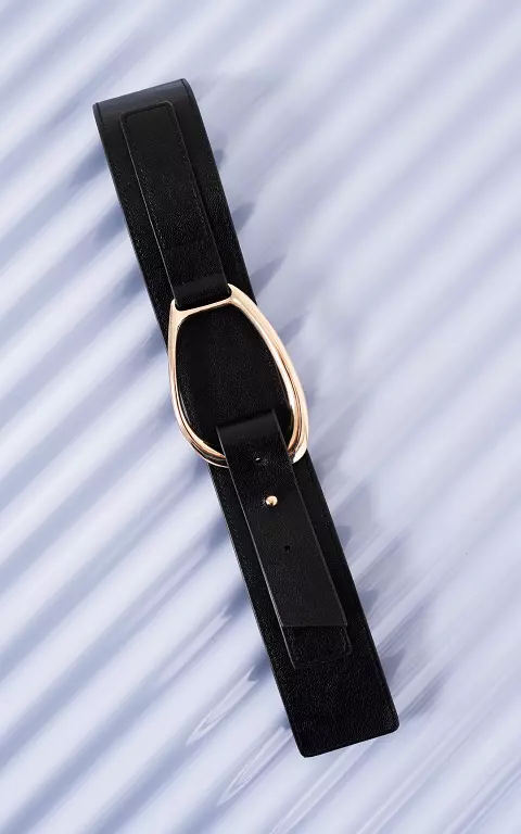 Elastische riem zwart goud