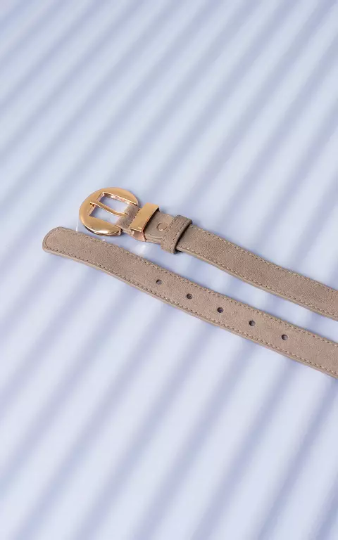 Wildledergürtel taupe gold