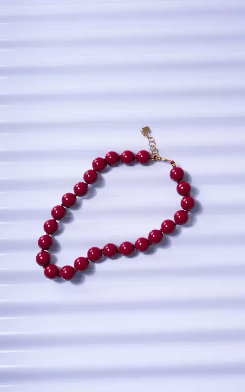 Kralen ketting donkerrood