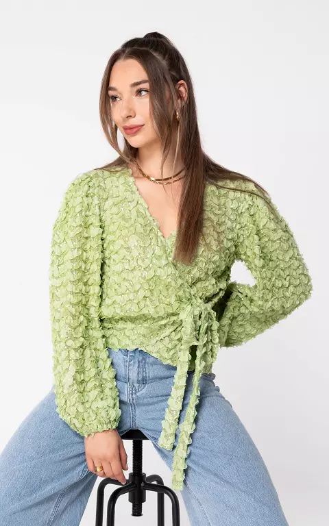 Glitter overslagtop groen