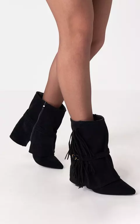 Overlap cowboy boots black