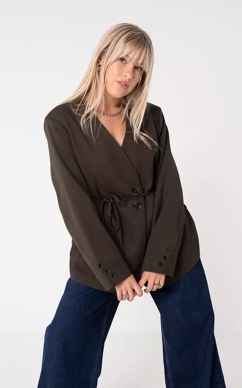 Oversized blazer donkerbruin