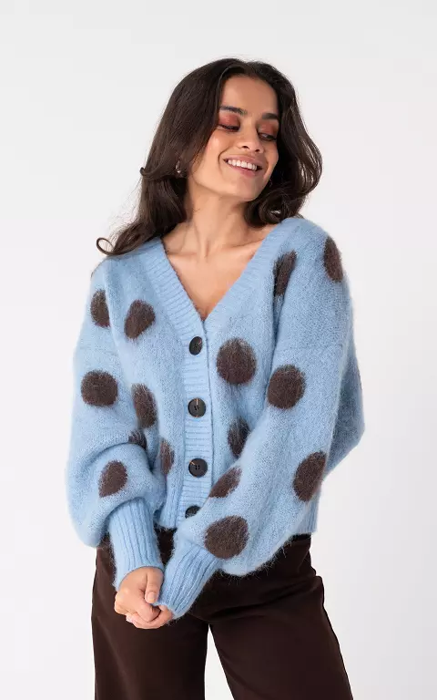 Weste mit Knöpfen hellblau braun