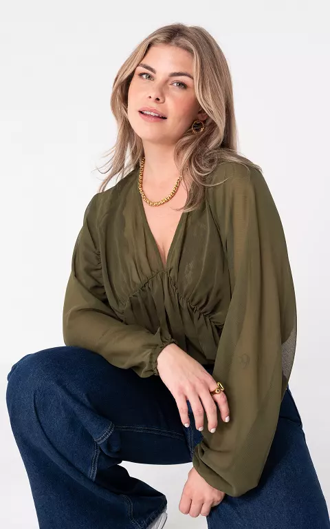 See through top kaki