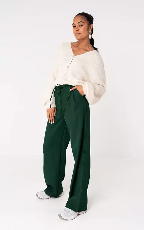 Wide Leg Hose dunkelgrün
