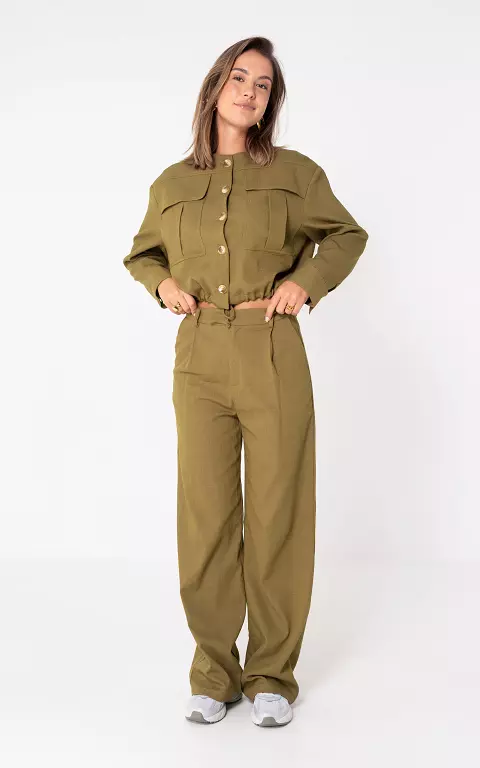 Wide leg broek kaki
