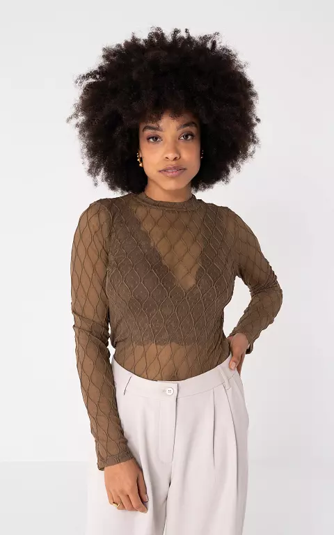 Transparentes Top braun