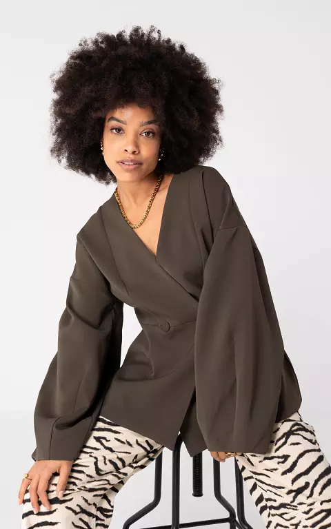 Blazer mit Knopfverschluss dunkelbraun