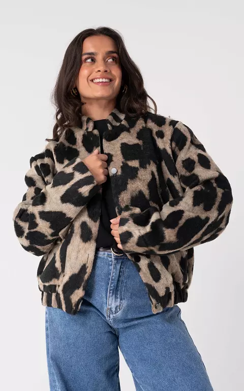 Weiche Jacke hellbraun schwarz