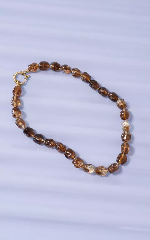 Kralen ketting bruin