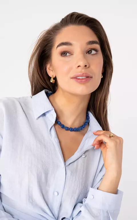 Kralen ketting blauw