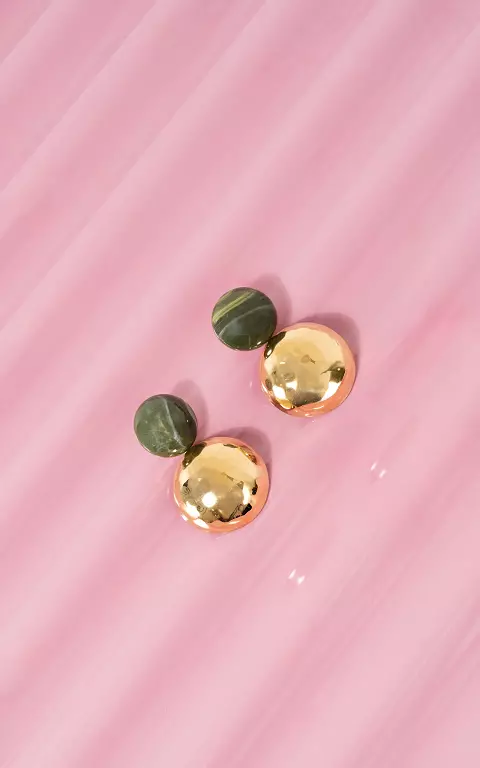 Earrings gold green