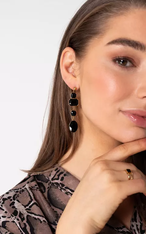 Earrings gold black