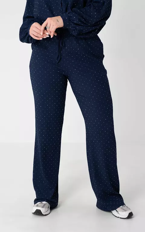 Broek met steentjes donkerblauw