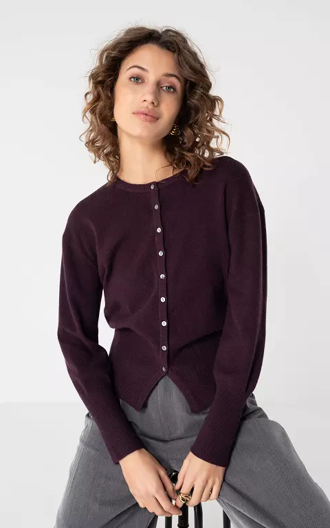 Cardigan with buttons bordeaux