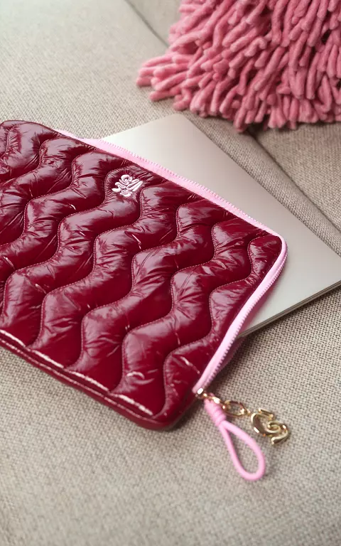 Laptophoes met rits bordeaux