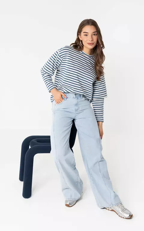 Wide straight jeans light blue