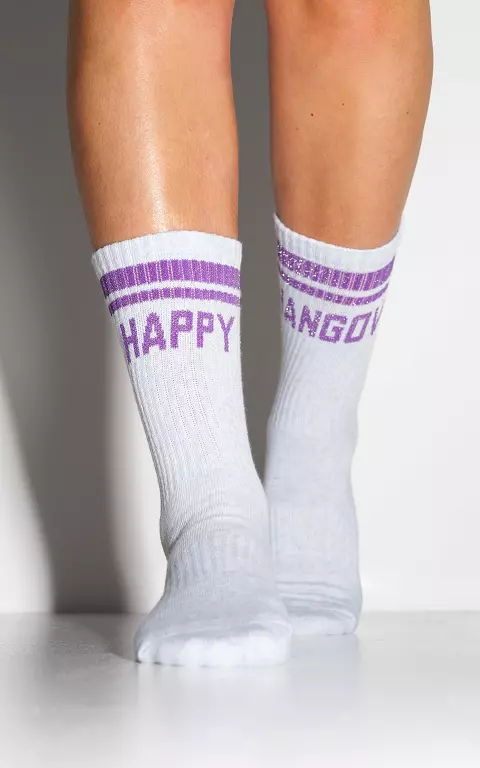 Glitter sock light grey purple