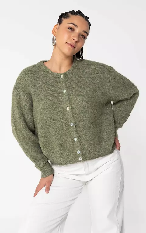 Cardigan with buttons kaki