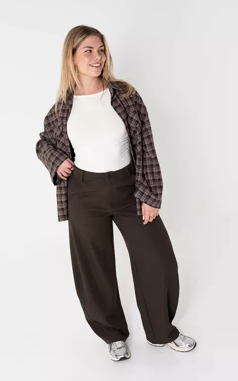 Wide Leg Hose dunkelbraun