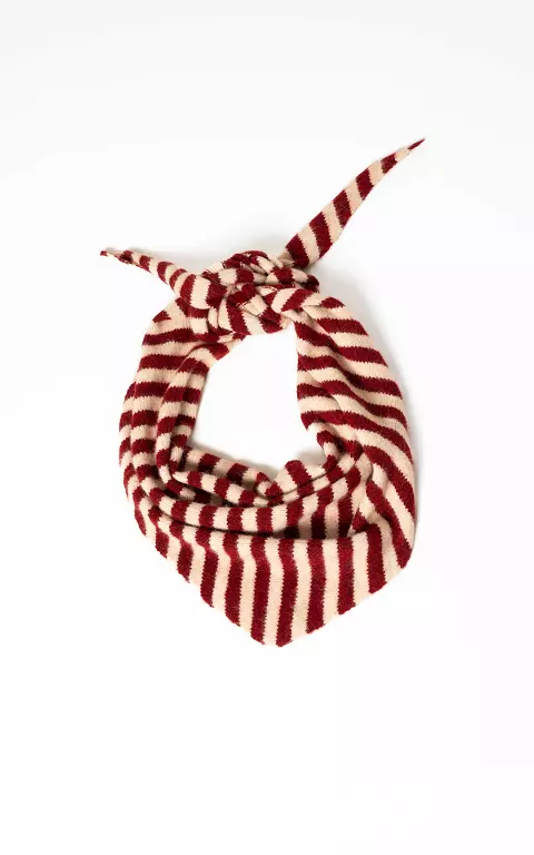 Point shawl dark red beige