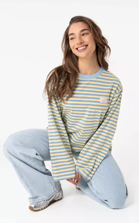 Long sleeve light blue light yellow