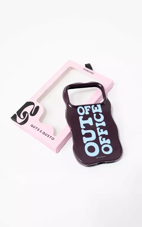 Wavy phone case dark brown light blue