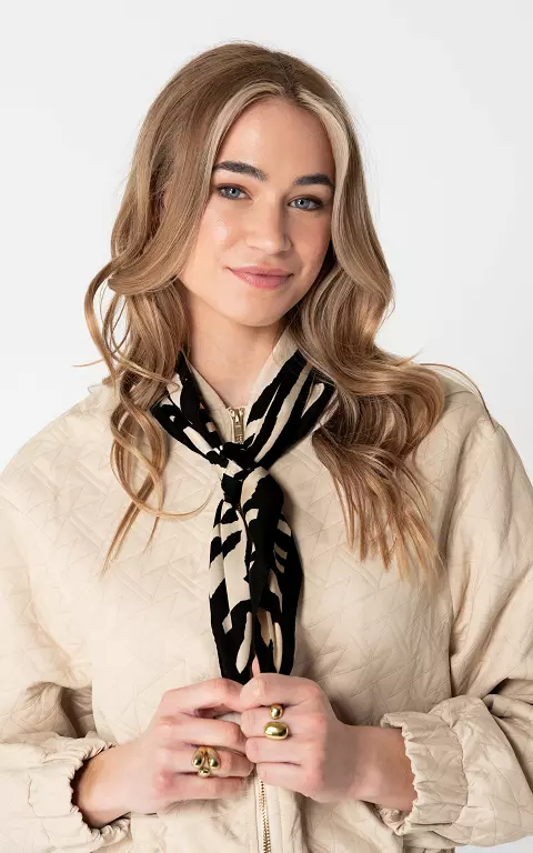 Vierkant Shawltje zwart beige