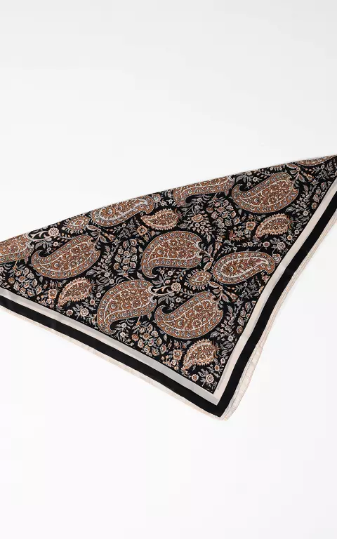 Vierkant Shawltje zwart bruin