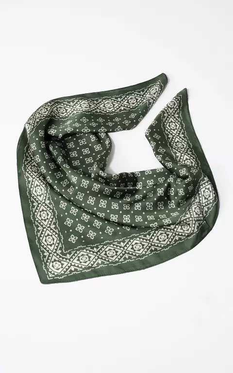 Vierkant Shawltje groen creme