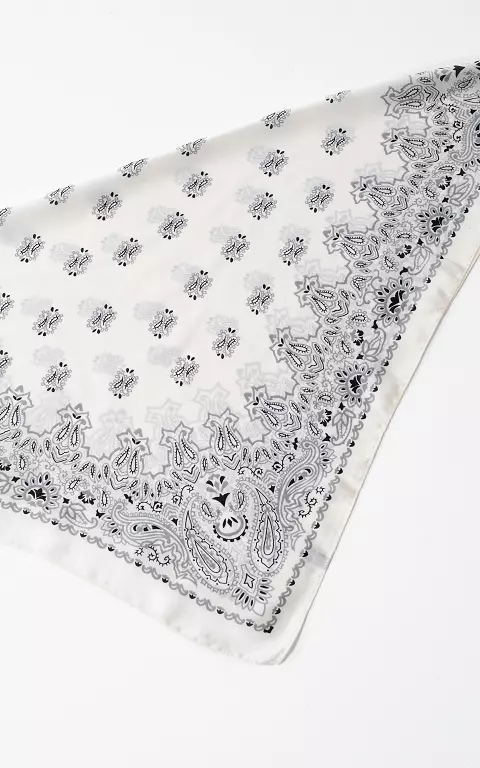 Vierkant shawltje creme grijs