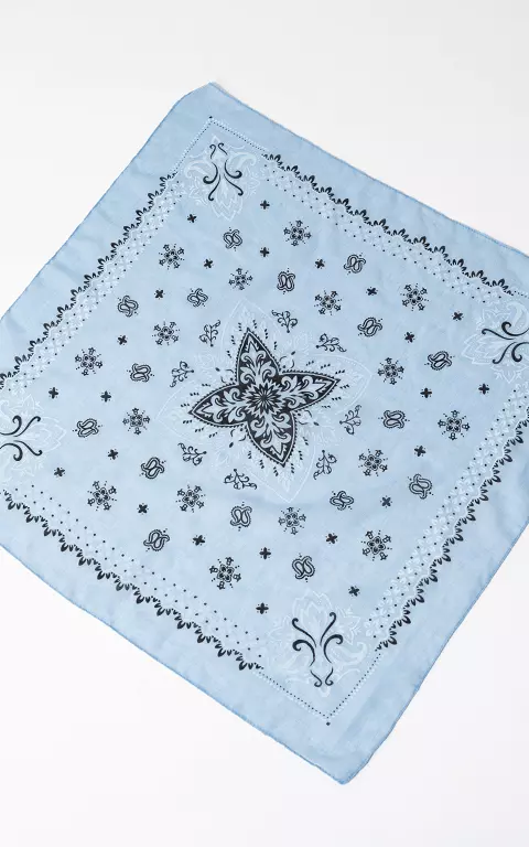 Vierkant shawltje blauw zwart