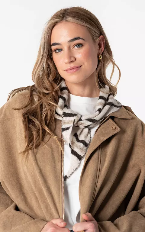 Punt shawl beige donkerbruin