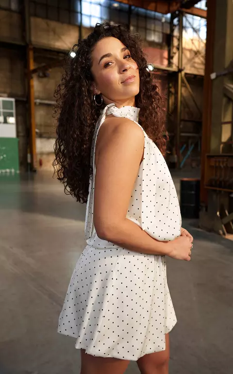 Halter top white black